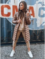 Dámsky zimný kabát dlhý LESSI camel FashionStreet TY3354 Dámsky zimný kabát dlhý LESSI camel FashionStreet TY3354
