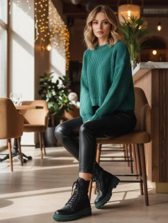 Dámske viazané topánky HARDSTEP black FashionStreet ZY1304