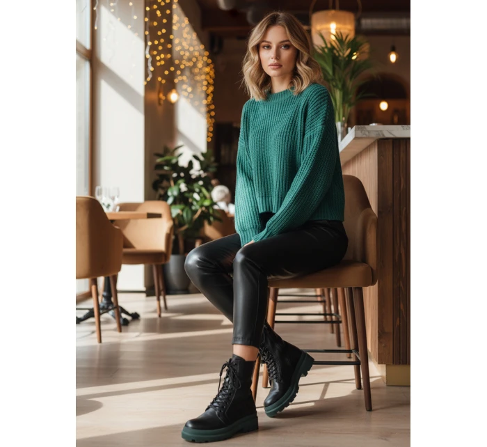 Dámské vázané boty černé Dstreet model 21994896 - FashionStreet Dámské vázané boty černé Dstreet model 21994896 - FashionStreet