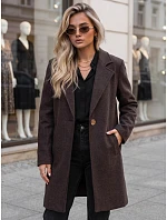 Płaszcz damski klasyczny czekoladowy model 22404917 - FashionStreet
