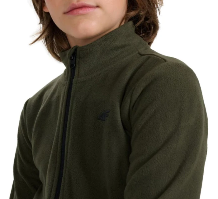 Chlapčenský fleece 4F M413 khaki 4FJWAW25TFLEM413 43S Chlapčenský fleece 4F M413 khaki 4FJWAW25TFLEM413 43S