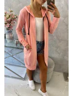 Mikina s kapucňou lososová