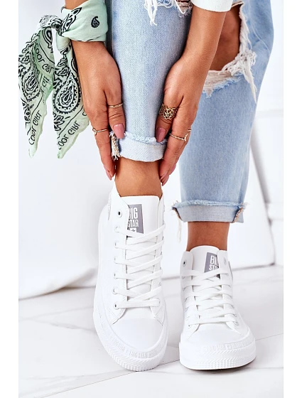 Dámské Kožené Vysoké Tenisky Big Star model 21558849 Bílé - Big Star Shoes