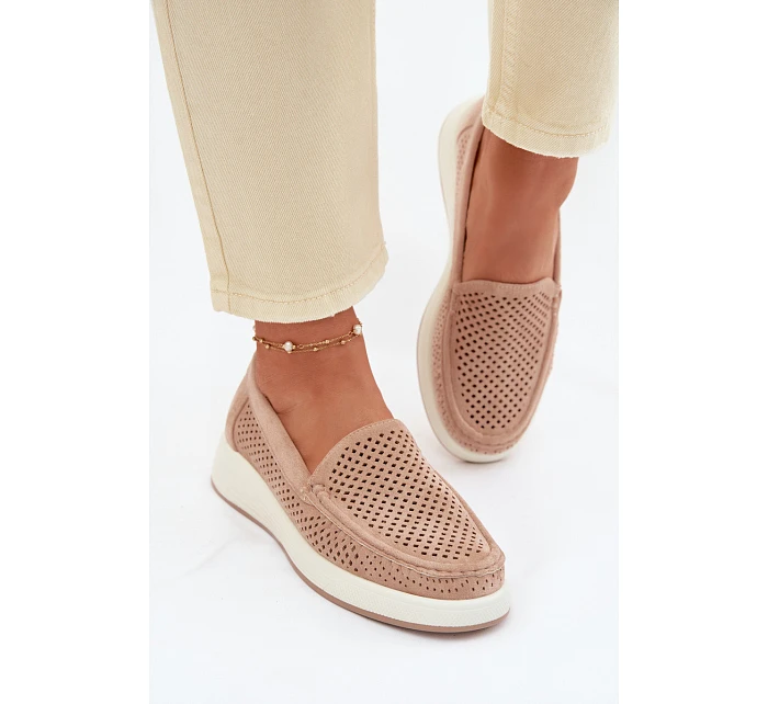 Dámské síťované mokasíny Sergio Leone MK097H béžové