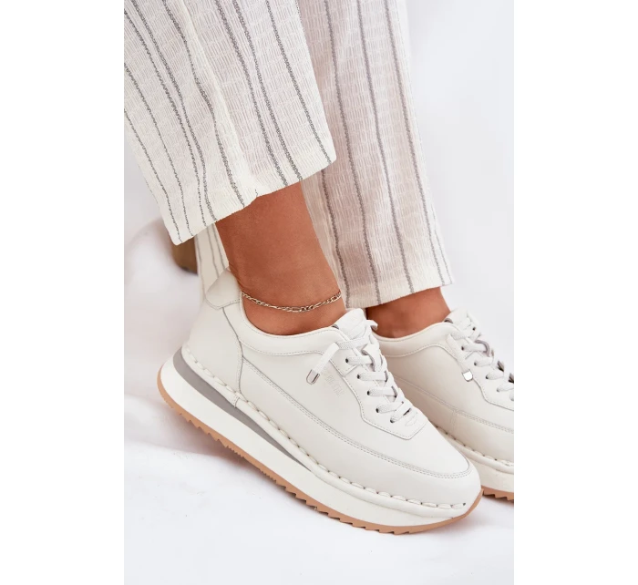 Dámske tenisky na platforme Big Star - biele