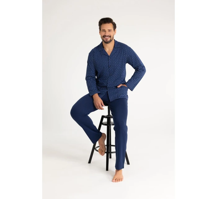 Pyžamo model 21266464 dlouhé/r MXL pánské rozepínací - Regina