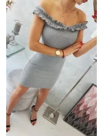 Španielske šaty s volánikmi šedej Španielske šaty s volánikmi šedej