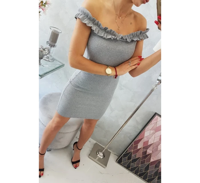 Španielske šaty s volánikmi šedej Španielske šaty s volánikmi šedej