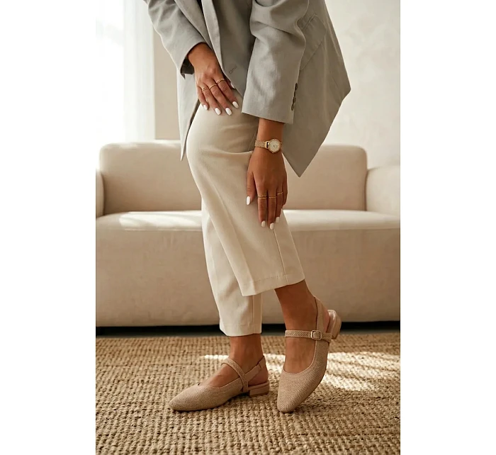 Materiálové Dámské Baleríny S Páskem model 22122607 - Boto