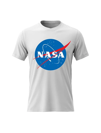 Pánské bavlněné tričko s potiskem - NASA - bílé