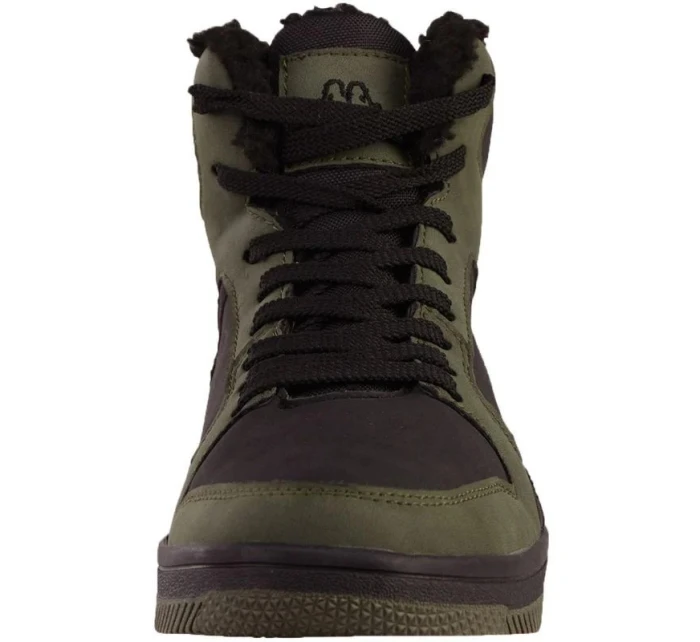 Pánske zimné členkové topánky s kožušinou 243374 3111 Tmavo zelená s čiernou - Kappa