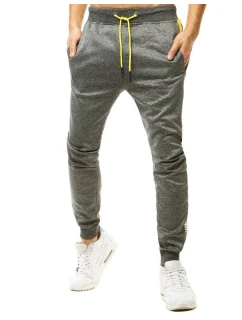 Pánske tmavosivé tepláky FashionStreet UX2779