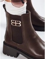 Dámské hnědé kozačky Dstreet model 21992326 - FashionStreet