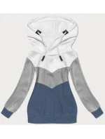 Dámska trojfarebná mikina bielo-šedo-modrá (2303) Dámska trojfarebná mikina bielo-šedo-modrá (2303)
