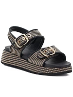 Dámske sandále na platforme čierno-zlaté Artiker 58C1741