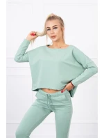 Souprava s oversize halenkou tmavě mátové barvy