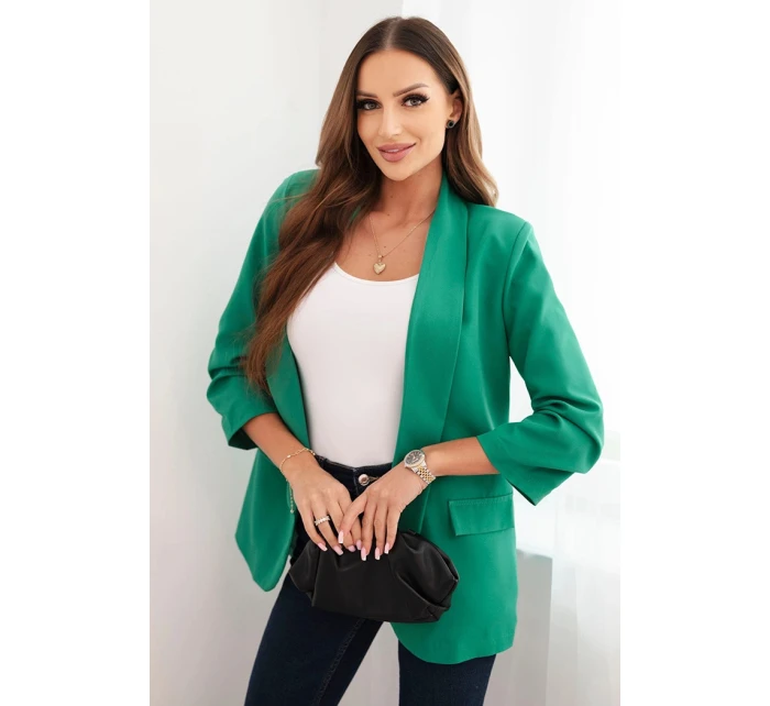 Dámská sako bez zapínání s podšívkou S/M zelená Dámská sako bez zapínání s podšívkou S/M zelená