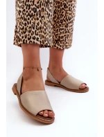 Kožené Sandály Bežové model 21661400 - Zazoo