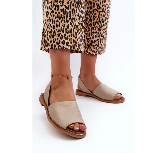 Kožené Sandály Bežové model 21661400 - Zazoo