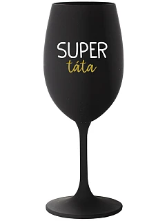 SUPER DAD - čierny pohár na víno 350 ml