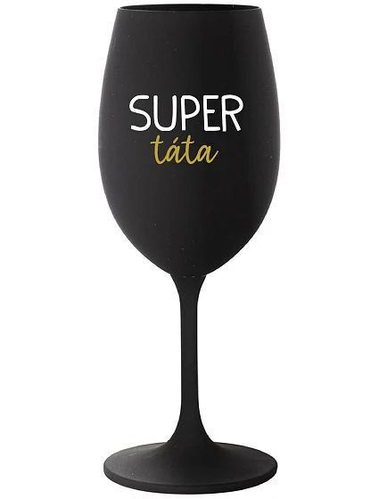 SUPER DAD - čierny pohár na víno 350 ml