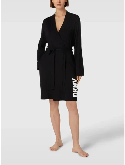 Krátky dámsky župan YI2122635 001 čierny - DKNY Krátky dámsky župan YI2122635 001 čierny - DKNY