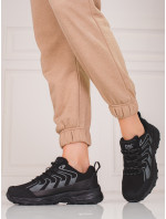 Moderné trekingové topánky čierne dámske bez podpätku