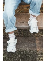 Dziecięce Buty Sportowe Sneakersy Na Rzep Biało-Czarne Ephona Dziecięce Buty Sportowe Sneakersy Na Rzep Biało-Czarne Ephona