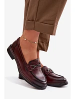 Kožené dámské mokasyny Vinceza 39983 bordó