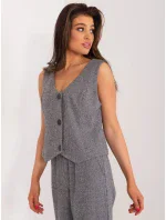 Dámska vesta LK KZ 509564 1.01X Sivá s čiernou - FPrice