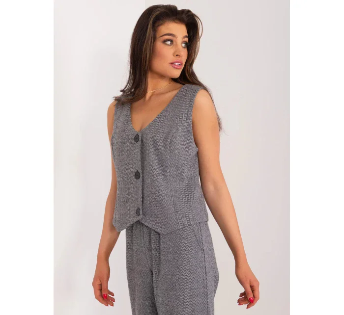 Dámska vesta LK KZ 509564 1.01X Sivá s čiernou - FPrice