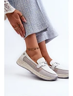 Dámske kožené mokasíny D&A TW210 white - S.Barski