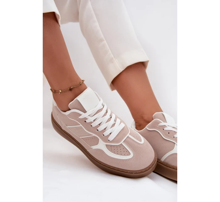 Niskie Sneakersy Damskie Beżowe Brenelle