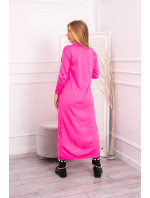 Dlhý sveter s viazaním v páse neónovo ružovej farby