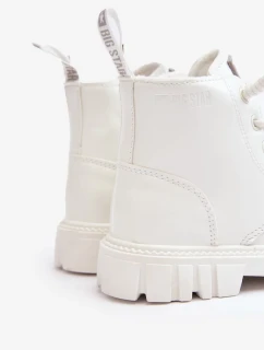 Zateplené patentované dětské boty Big Star Bílé