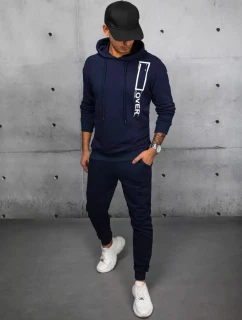 Pánske tmavomodré tepláky FashionStreet AX0682