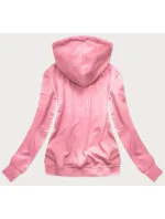 Ružová dámska športová mikina s potlačou (N7283)