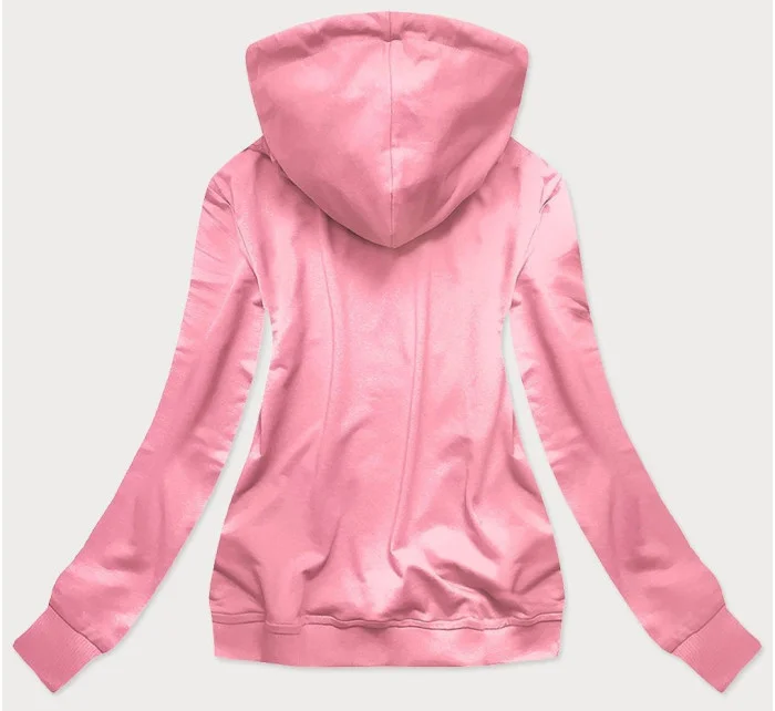 Ružová dámska športová mikina s potlačou (N7283)