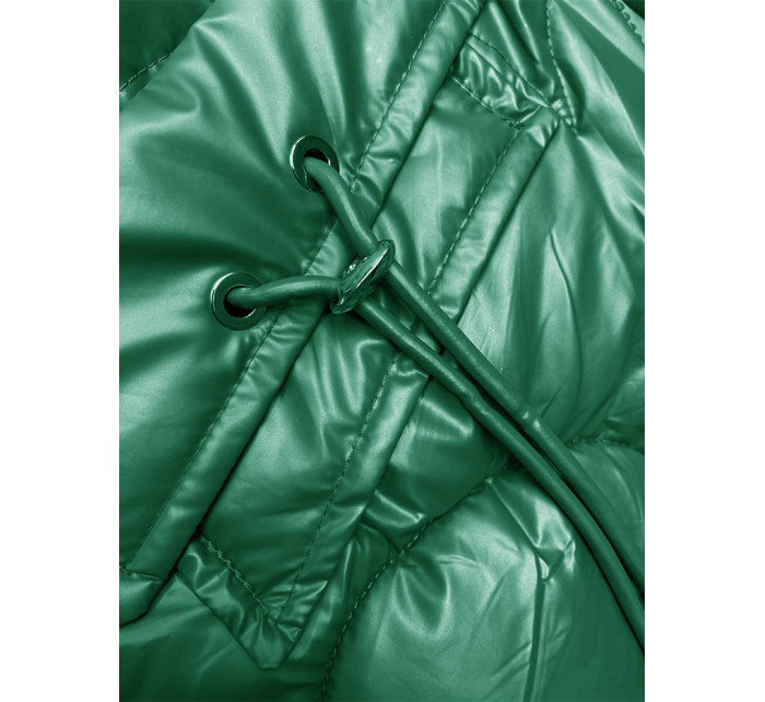 Zelená vypasovaná vesta s kapucňou (B8172-82)