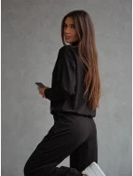 Súprava mikiny so stojačikom a nohavíc čierna (82162)