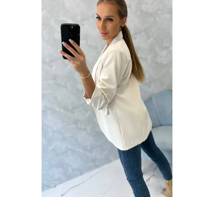 Sako s klopami elegantní světle béžové