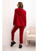 Dámsky viskózový set s lampášmi a športovou bundou červený Dámsky viskózový set s lampášmi a športovou bundou červený