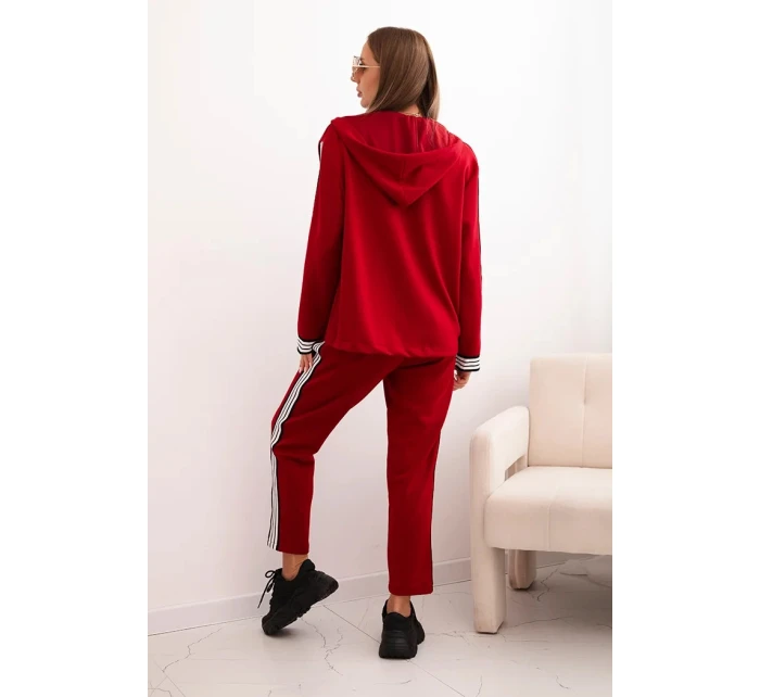 Dámsky viskózový set s lampášmi a športovou bundou červený Dámsky viskózový set s lampášmi a športovou bundou červený