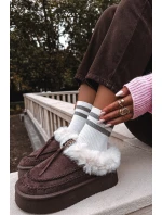 Śniegowce Damskie Z Futerkiem Na Platformie Czekoladowe Rosmira Śniegowce Damskie Z Futerkiem Na Platformie Czekoladowe Rosmira