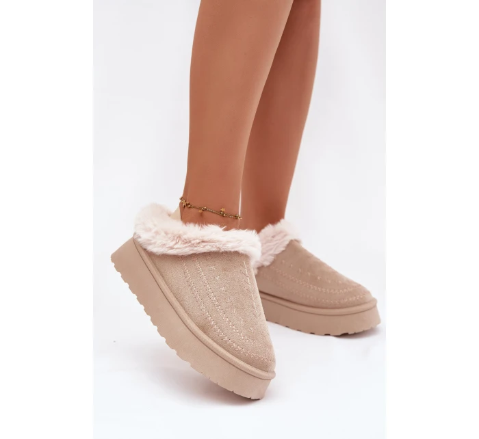Dámské sněhule na platformě s a světle béžové model 21788048 - Boto Dámské sněhule na platformě s a světle béžové model 21788048 - Boto