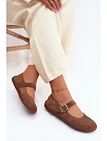 Baleríny Barefoot z přírodního semiše model 22125880 hnědé - Zazoo