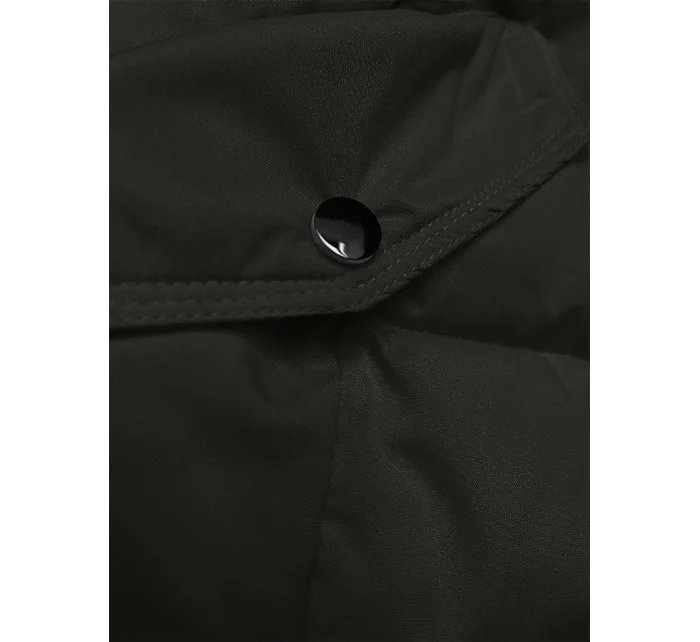 Péřová dámská zimní bunda v army barvě model 21245983 - LHD Péřová dámská zimní bunda v army barvě model 21245983 - LHD