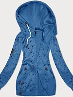 Dámska modrá mikina na zips s hviezdou (2313)