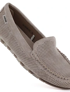 Dámske semišové poltopánky khaki farby Potocki 09301