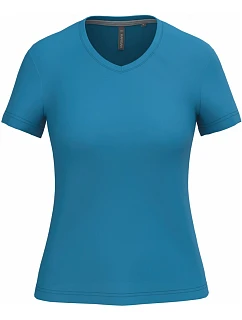 Kariban K 381 Dámske tričko s výstrihom do V 20.K381 tropical blue